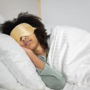 Woman sleeping with eye mask