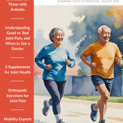 August 2025 Newsletter cover with Mature Woman and Man Jogging