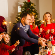 Winter holiday family gathering