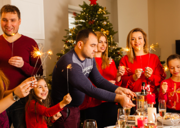 Winter holiday family gathering