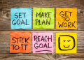 notes about goals written on sticky notes